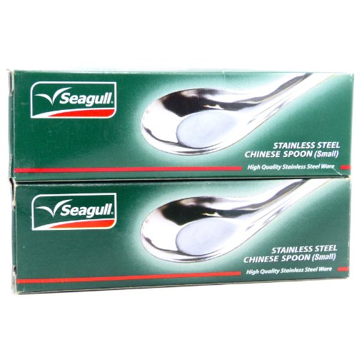 Seagull Stainless Steel Chinese Soup Spoons Small Size (2 Pack of 12)