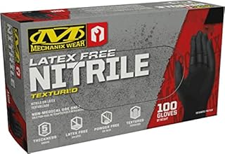 Mechanix Wear: 5 Mil Black Nitrile Disposable Gloves - Powder Free, Latex Free, Textured (X-Large, 100 Count)