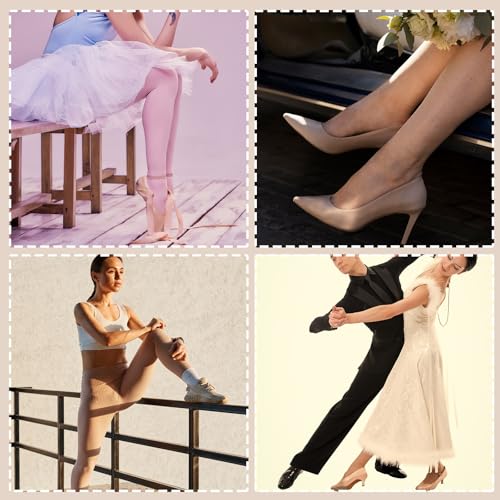 Image of Sibba Toe Pouches Pads 2 Pcs Ballet Dance Pointe Pads Shoe Socks Knitted Fabric Toe Cap Cover Wrapped Protector Cushion Women Ball-of-Foot Cushions Anti-Slip Toe Half Socks Insoles