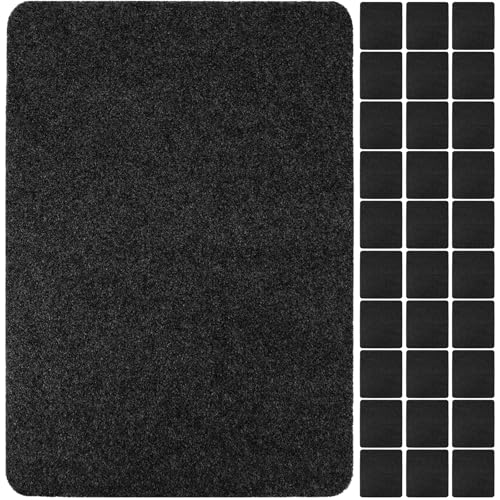 Nuanchu 30 Pack Urinal Mats for Men Bathroom Commercial Floor Mats Pads, Non-Slip Splash Water Absorption Toilet Bulk Washable for Men's Bathroom Restroom, 17.3" x 22" (Black)