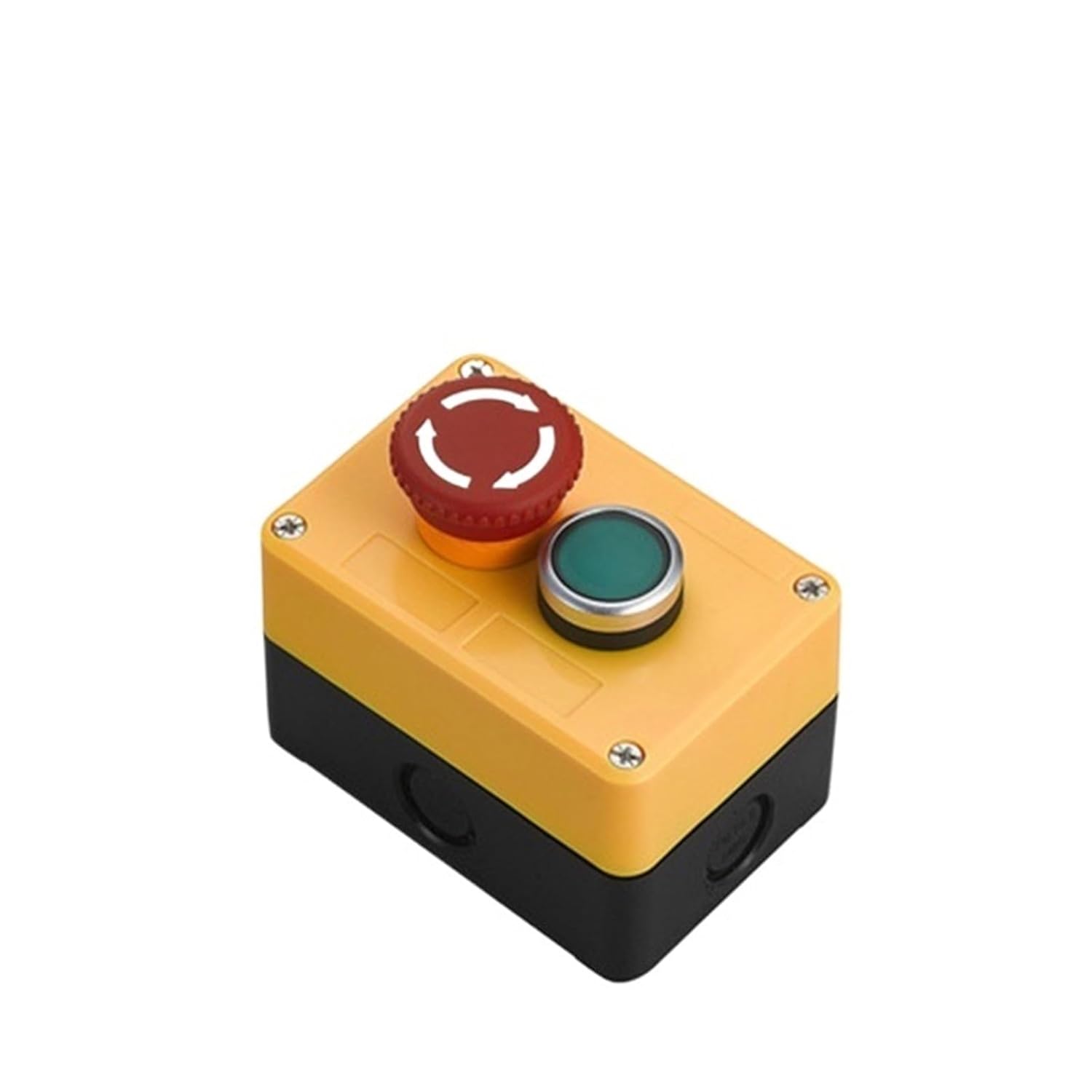New Button Switch Control Box with Emergency Stop 1/2/3/4/5 Hole Button Box Industrial Switch Box Waterproof Button Control Box(2 Hole C)