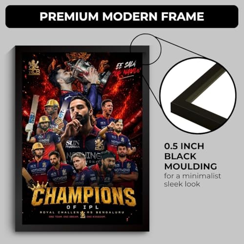 Image of Virat RCB Poster 2026 | Virat Kohli Framed Posters | King Kohli 18 Wall Art | RCB Champions Edition | Cricket Legend | Premium Sports Decor for Cricket Fans | Motivational Wall Poster (F 177)