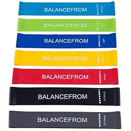 BalanceFrom Resistance Loop Bands, Resistance Exercise Bands for Home Fitness, Stretching, Strength Training, Physical Therapy, Natural Latex Workout Bands, Pilates Flex Bands