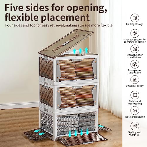 Collapsible Storage Boxes with Handles for Home Organization (3 Pack)
