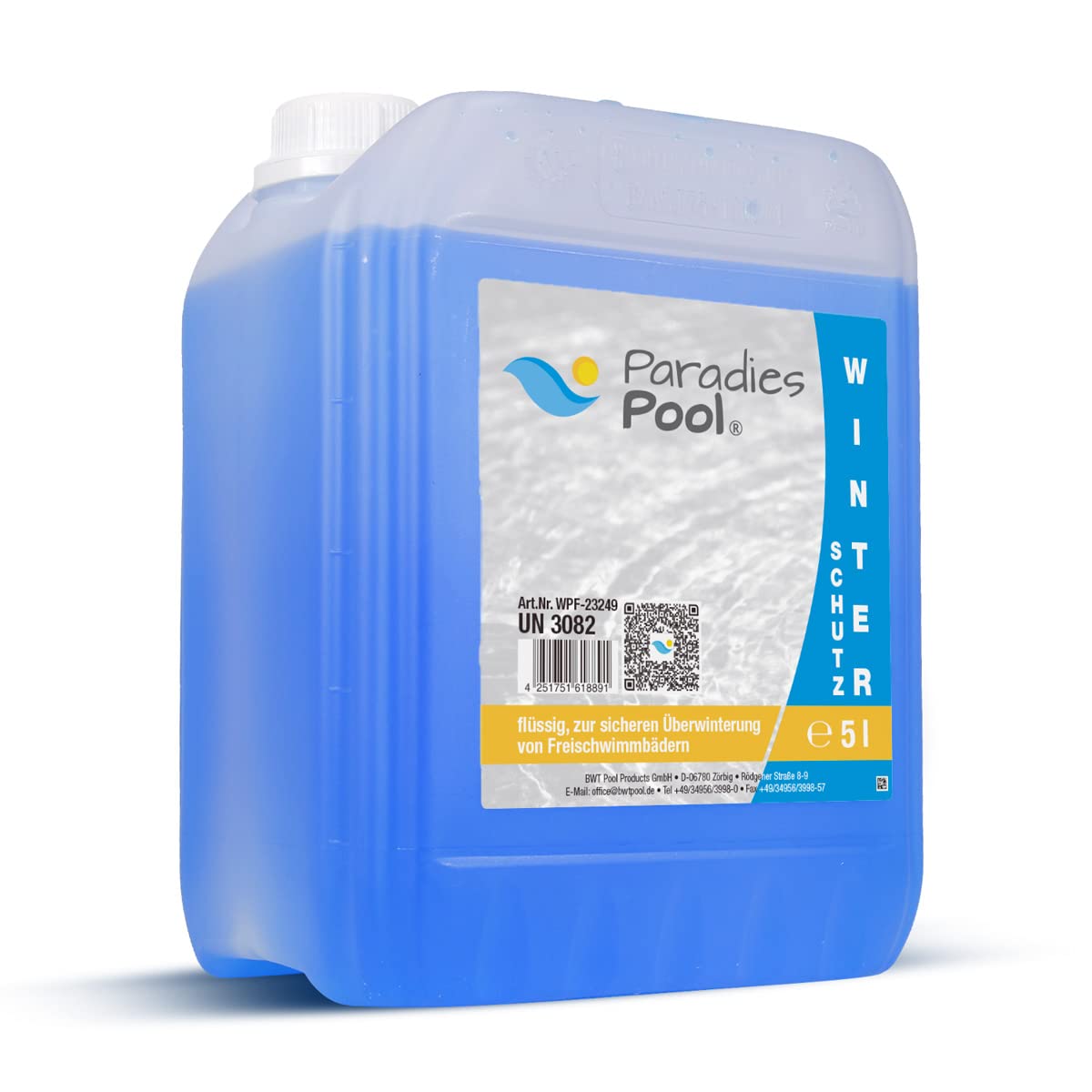Paradies Pool Winterschutzmittel für Pool, 5 Liter Wintermittel, Überwinterungskonzentrat gegen Algen, schaumfrei, für Schwimmbecken