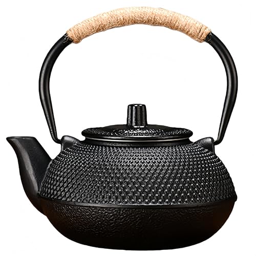 南部鉄器 鉄瓶 急須中網つき やかん 鉄 ケトル 直火対応 電磁調理器対応 鉄分補給 保温性優れ 伝熱均一 伝統工芸 贈り物 家庭用 商業用 誕生日 結婚祝い (600ml)