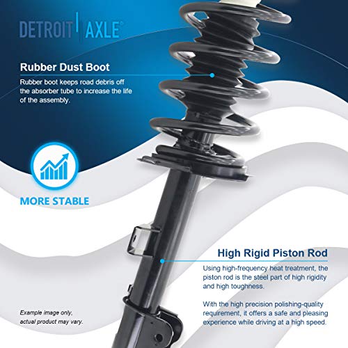 Image of Detroit Axle - Front Struts Kit for 2001-2009 Ford Escape Mazda Tribute Mercury Mariner [Not for Hybrid] 2 Ready Suspension Struts w /Coil Spring Assembly 2 Outer Tie Rods Replacement