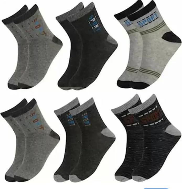 Men Ankle Length Socks, Cotton Blend, Multi-Color Patterns, Pack of 6 Pairs-image-41
