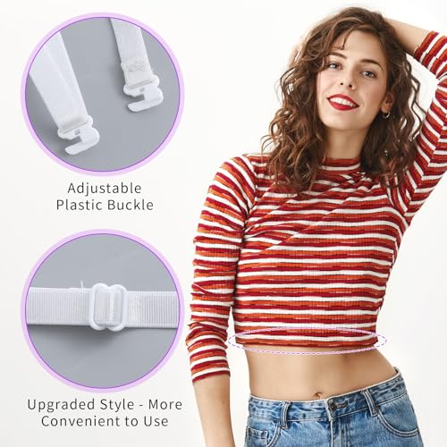 Tyqour 2 piezas ajustable Crop Tuck Band elástico Crop Top Band Shirt Tuck Band Tool Cinturón Herramienta de Corte para Insertar Camisas