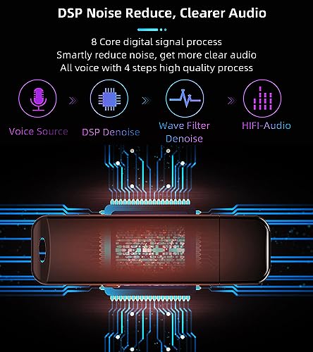 Image of USB Voice Recorder with Playback - 32GB Digital Audio Recorder USB Rechargeable Activated Recorder for Interviews Lectures Meetings Memos