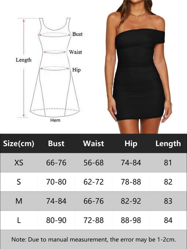 Vestito Donna Sexy Asimmetrico Monospalla Mini Tubino Elegante Senza Schienale Abito Corto da Sera Estivo Bodycon Vestiti Casual Aderente Abiti per Cocktail Feste Discoteca Ballo Cerimonia