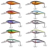 AGOOL Fishing Lures Hard Bait Minnow Crankbait Life-Like Swimbait Bass Fishing Bait Set with 3D...