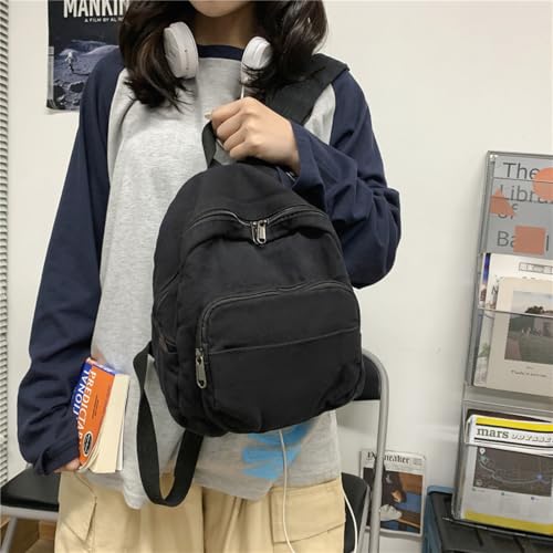 Image of MaxxCloud Vintage Denim Laptop Backpack Casual Canvas Daypack Handbag Purse Lightweight Rucksack Shoulder Bag