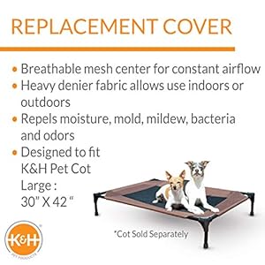   KH-Pet-Products-Original-Pet-Cot-Replacement-Cover-Cot-Sold-Separately-ChocolateBlack-Mesh-Large-30-X-42-Inches