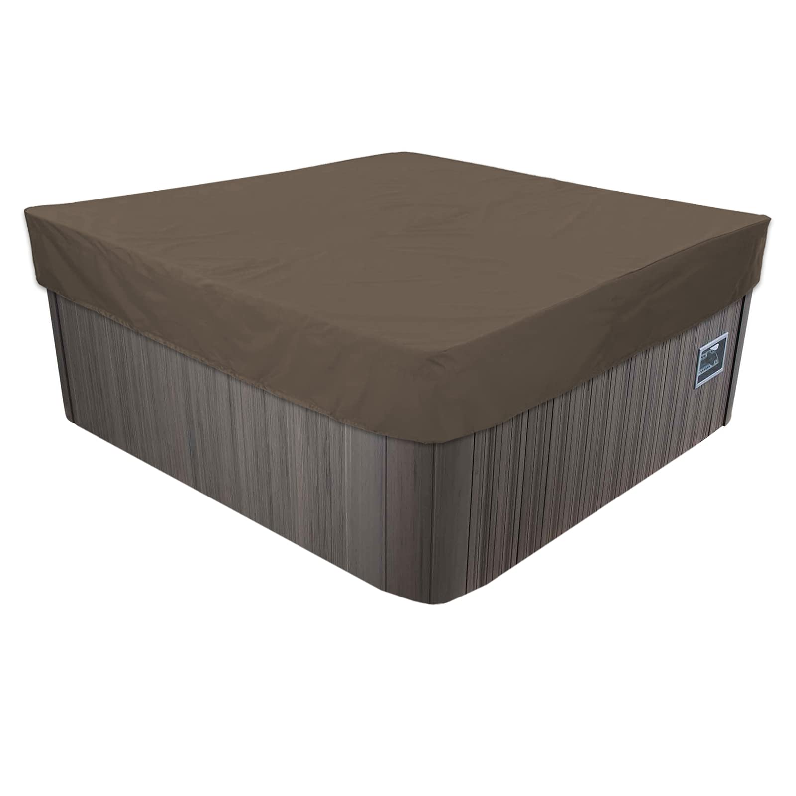 Bâche De Protection Pour Spa, Bache Piscine Pour Bassin, Oxford Couverture De Spa Avec Cordon De Serrage,Bache Spa ImperméAble Housse De Protection Pour Bain À Remous Étanche-Coffee Café||244x244x30cm