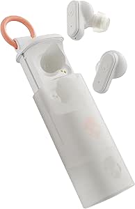 Skullcandy Dime Evo Wireless Earbuds, Bluetooth Headphones, Noise Isolating Fit, Up to 36 Hours Battery, Microphone for iPhone Android, Easy Carry with Clip-Anywhere Case - Bone asin的图片