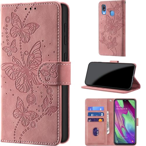 for Samsung Galaxy A40 Wallet Case Flip Pink