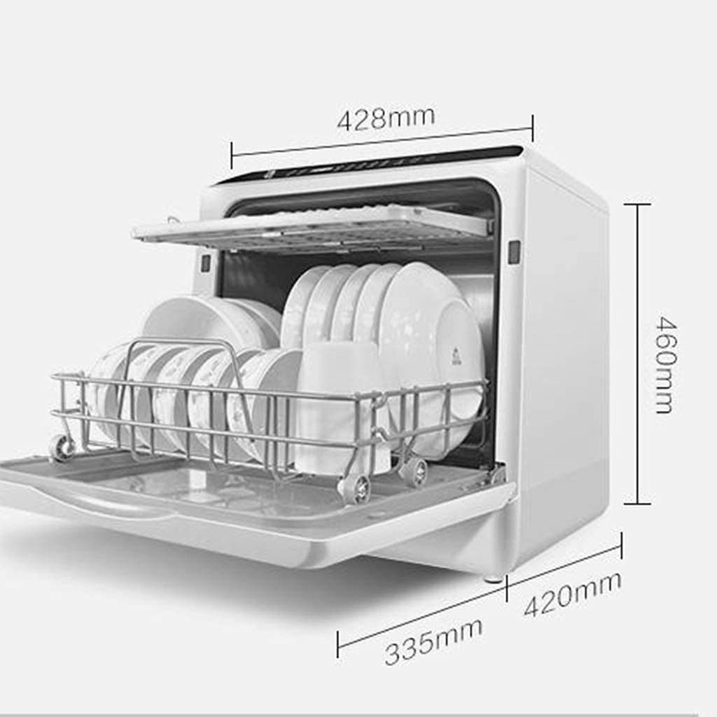 Sterilisatoren Geschirrspüler Tischplatte Geschirrspüler Tischplatte Desinfektionsschrank Ohne Installation Kleiner Haushalt Geschirrspüler 5L Wassertank (Farbe: Weiß, Größe: 42,8 * 42,5 * 46,8 cm)