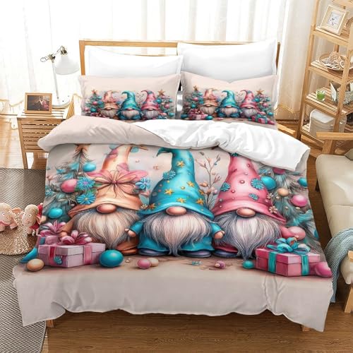 Housse de couette gnomes de Noël fermeture éclair