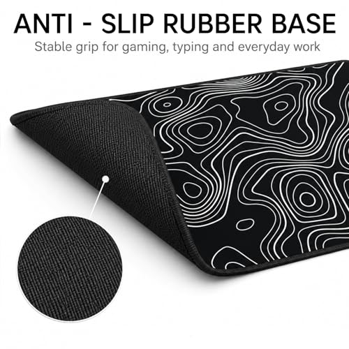 Image of Sounce Large Gaming Mouse Pad 70 x 30 cm, Extended XL Desk Mat with Non-Slip Rubber Base & Stitched Edges, Smooth Surface for Laptop, PC, Computer, Office & Gaming (Black Dazzle)