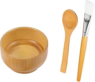 FRCOLOR 3 Pçs Ferramentas De Cuidados Faciais Conjuntos De Pincéis Espátula Ferramenta De Maquiagem Kit Facial Tigela De Mistura De Cosméticos De Madeira Conjunto De Tigela De Mistura De