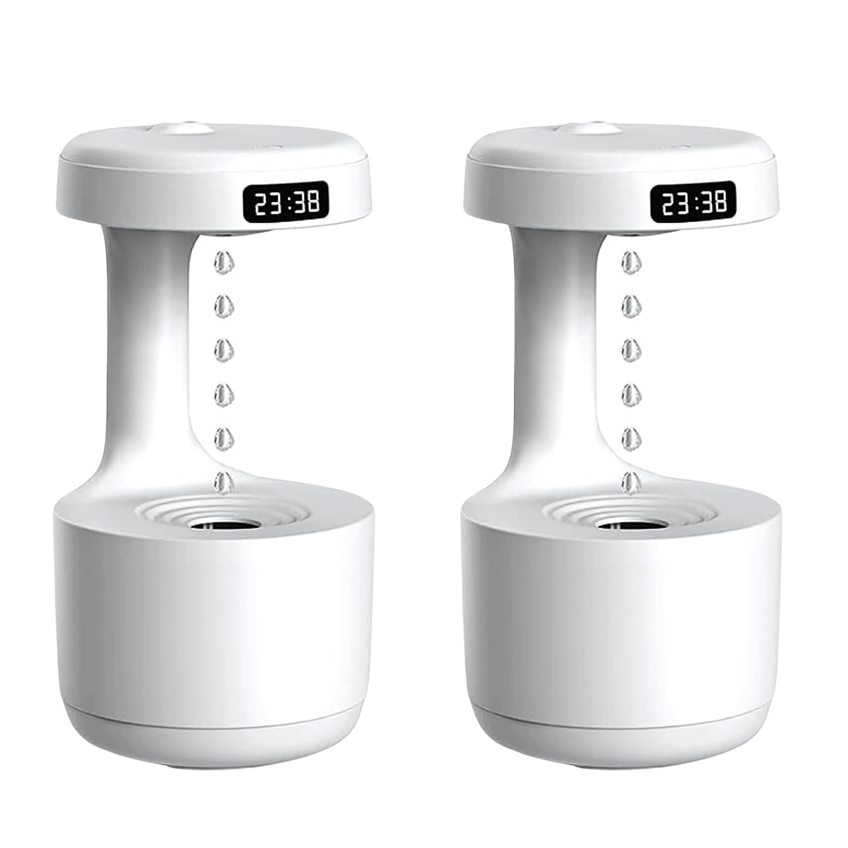Drumstone (Buy1 Get 1 With 15 Years Warranty) Anti-Gravity Humidifiers | Floating Water Design, 2024 Cool Mist, LED Clock, 800ml Tank, Auto Shut-Off, Quiet Desktop Humidifier Combo-image-43