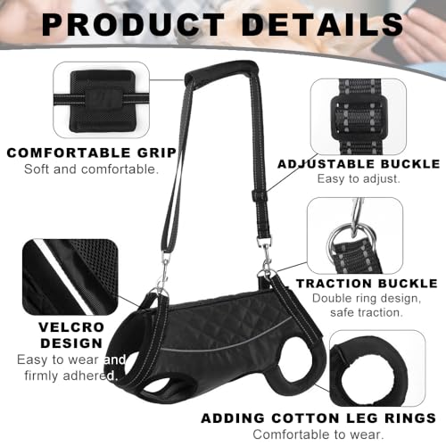 Gsrhzd Tragehilfe Hund, Atmungsaktive Komfortabele Hunde Tragehilfe, Tragbares Leichtes Tragegeschirr Hund für Ältere Verletzte Hunde, L