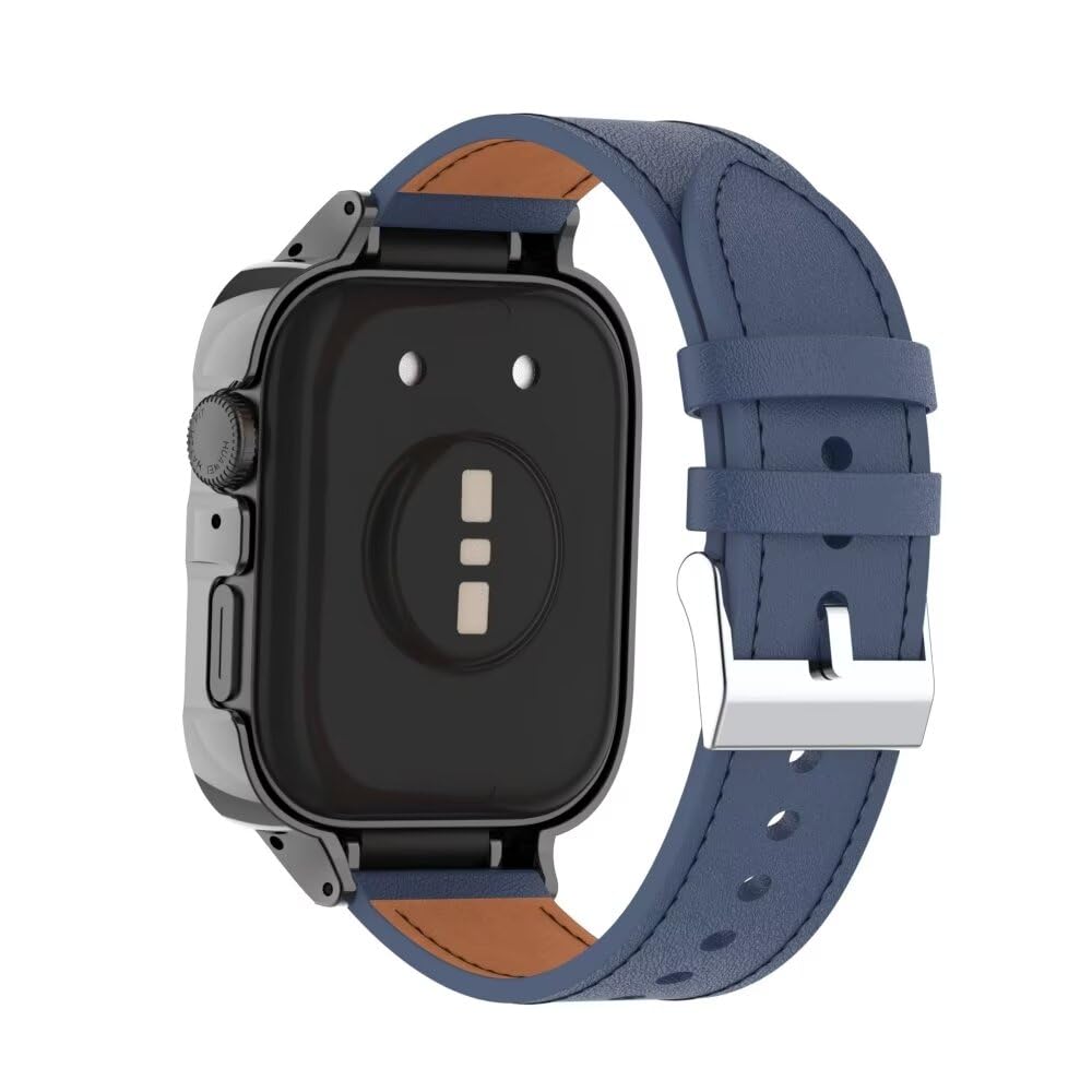 nuosiweilang Bracelet Compatible with Huawei Watch Fit 3 Strap,Replacement Band Leather Watchband Accessories for Huawei Watch Fit3 Smartwatch Blue - Image 4