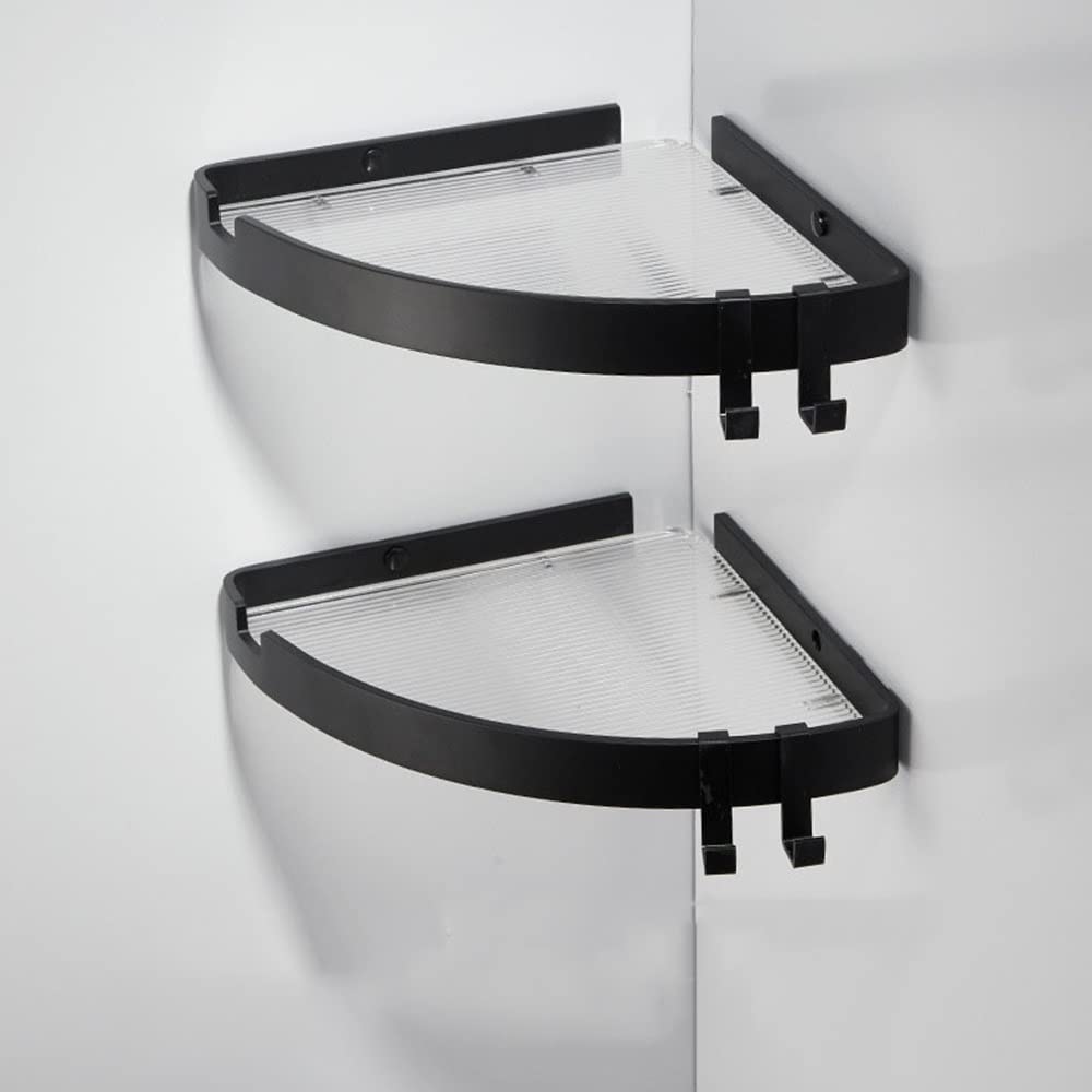 Shower Shelf Racks Aluminum Bathroom Corner Rack Wall-Mounted Acrylic Shower Room Storage Rack Bathroom Triangle Shelving Shower Caddy