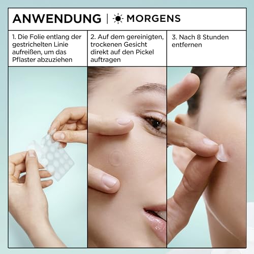 Garnier Hautklar Pimple Patches Invisible, unsichtbare Hydrokolloid Anti Pickel Patches mildern Sichtbarkeit in 8H, XXL Pack mit 44 Stück, gezielt gegen Pickel & Akne