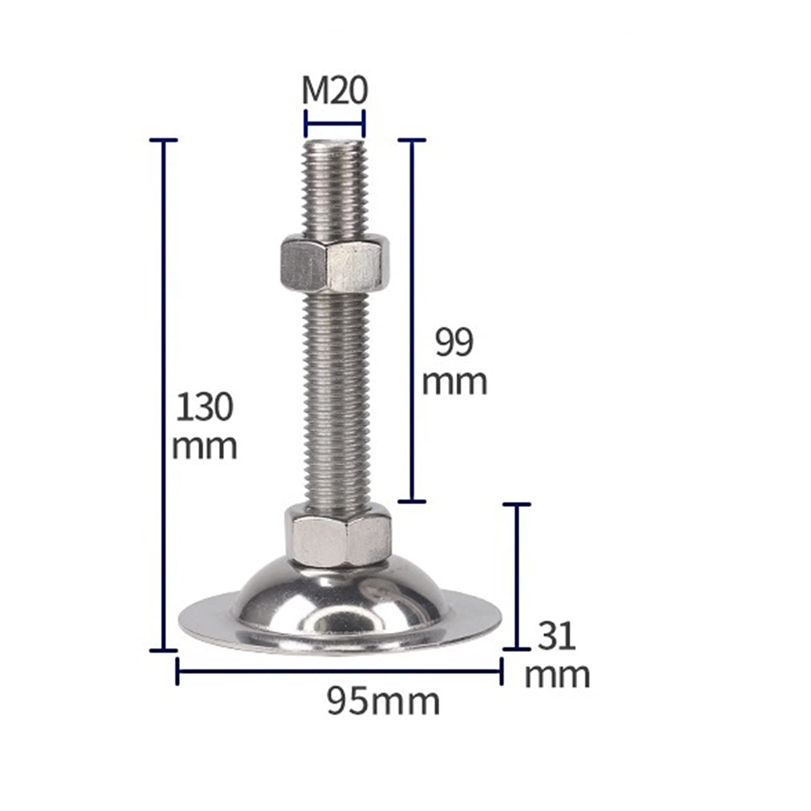 4 pezzi, acciaio inossidabile 304 resistente regolabile(D95*m18*100mm)
