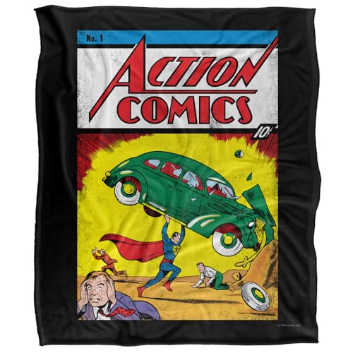 Superman Action No. 1 plaid couverture microfibre 152 x 127 cm