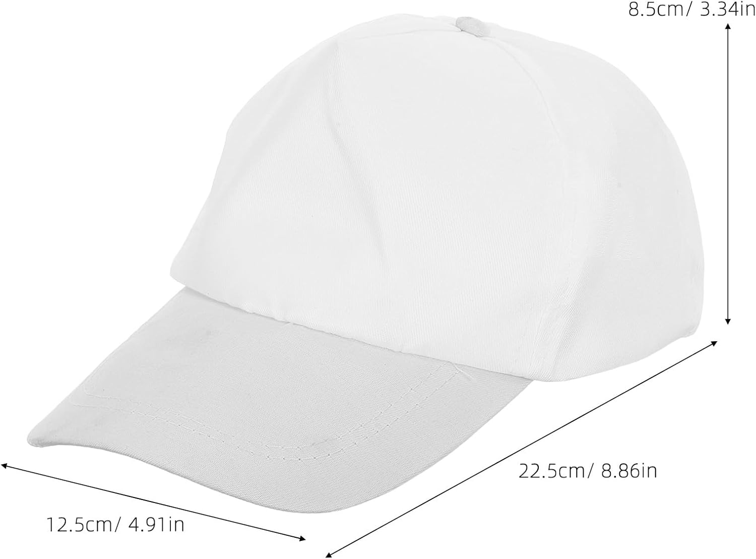 jojofuny 24pcs Kids White Baseball Caps with Paint - DIY Solid Color Cotton Caps for Painting, Crafts, Birthday Parties, Sports, and Outdoor Activities