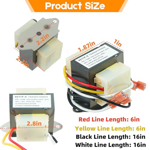 replacement hvac transformer 120 to 24v 40va 46-24124-06 for rheem furnace 46-24124-06 basler electric be161640gdd 29m7101 4011f-5 hvac furnace transformer