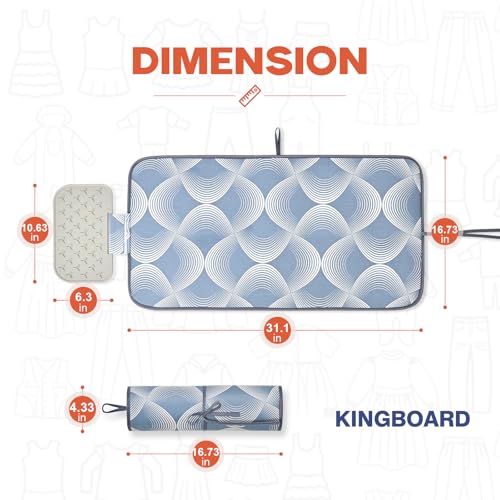 KINGBOARD Ironing Mat, Ironing Pad for Table Top with Iron Rest, Large Iron Mat with 5 Layers of Thickening, Portable Iron Pad with High Temperature Resistant, Travel Size 31.1 X 16.5inch, Grey