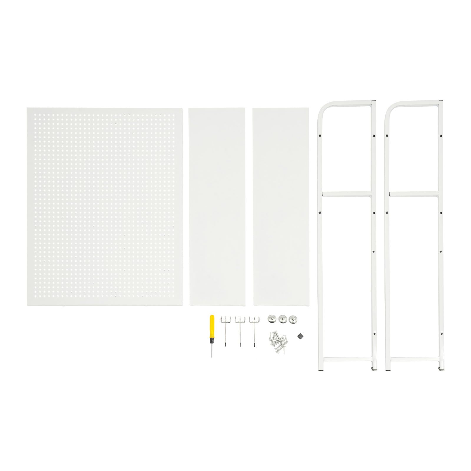 Organizer da scrivania in metallo, a 2 piani, multiuso, con fori e ganci, per riporre libri, materiale da ufficio, documenti, 75 x 20 x 98 cm