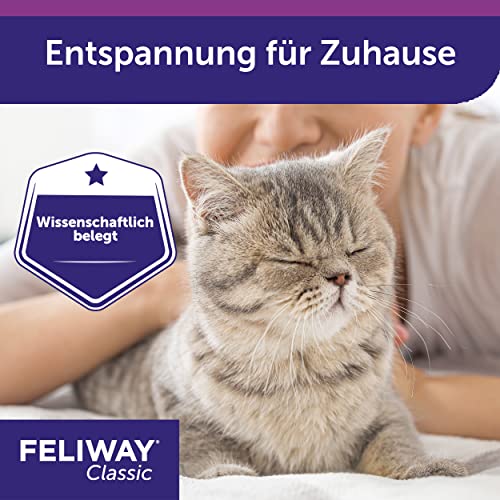 FELIWAY Classic Vorteilspack für Katzen | 3x Nachfüllflakon (neu) | Pheromone zur Reduktion von Stressverhalten | kontinuierliche Entspannung für Ihre Katze | 3x 48ml