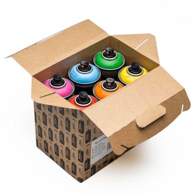 Graff-City Montana Black - Basic Colours Box Set (6) Spray Paint Bundle - 6 x 400ml Cans