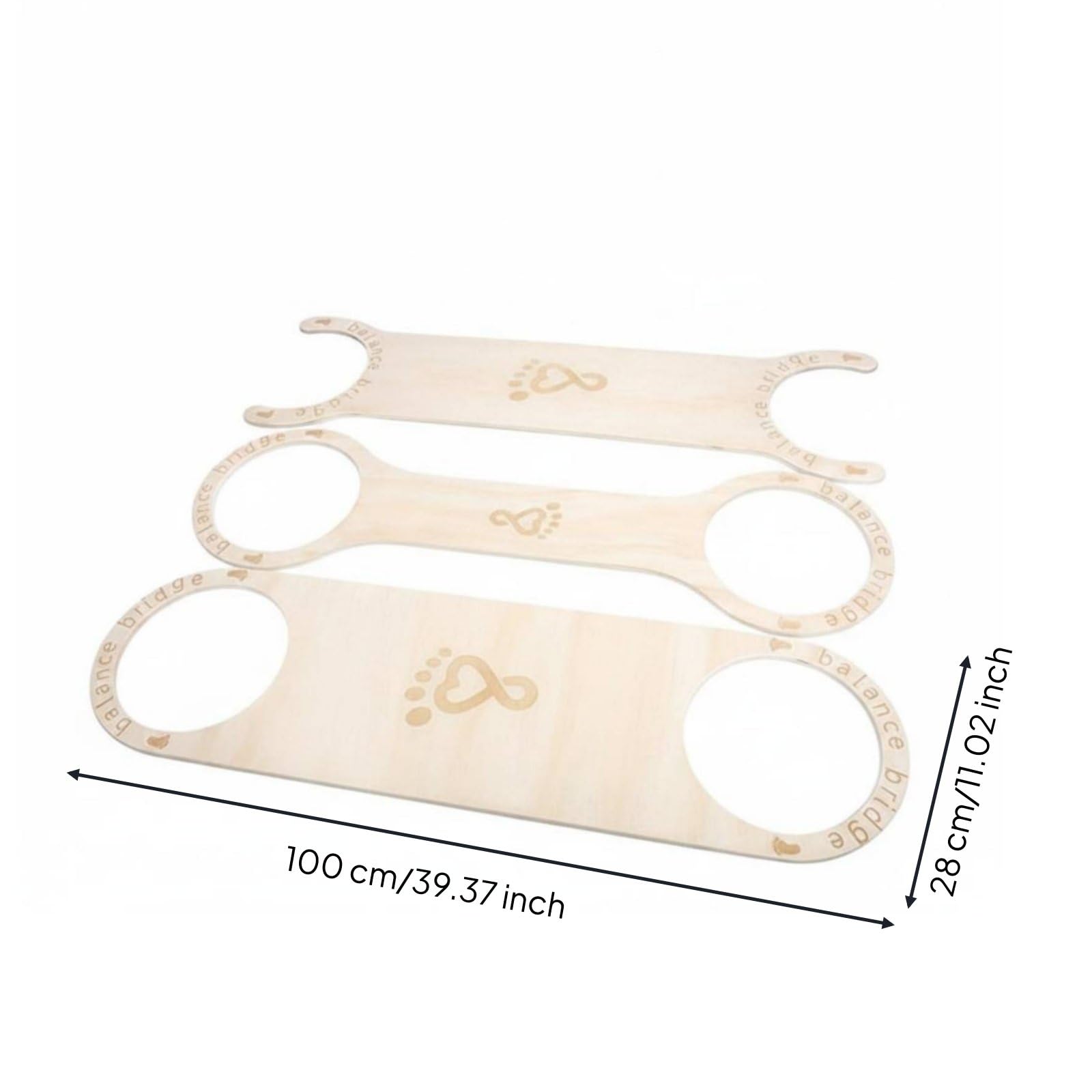 Tavola di Equilibrio per Bambini Tavola, Ponte Di Equilibrio In Legno Con Impronta, Set/Modello Regolare