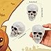 KIMOBER 8PCS Halloween Skull Heads Decor,Plastic Realistic Human Skeleton Skulls Head Prank Props for Party Bar Home Table Decorations (2 x 2.4 x 3 Inches)