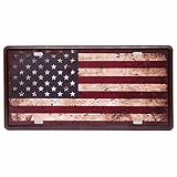 HANTAJANSS Retro License Plates American Flag Logo SUV Plates Metal Signs for Car Decoration 6 inch x 12 inch