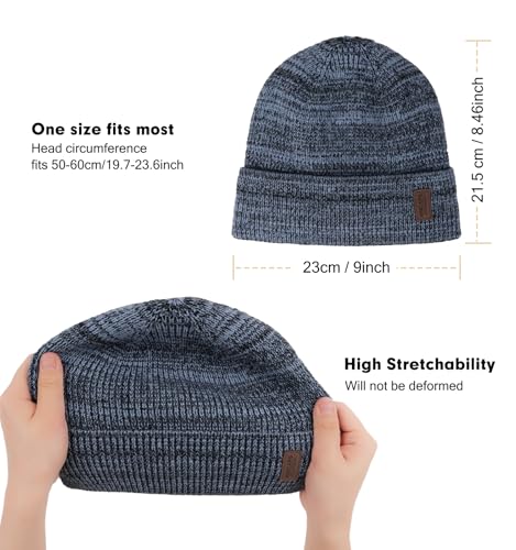 Image of Wmcaps Winter Beanie for Men Women, Fleece Lined Beanie Soft Warm Knit Hat Ski Stocking Cuffed Cap