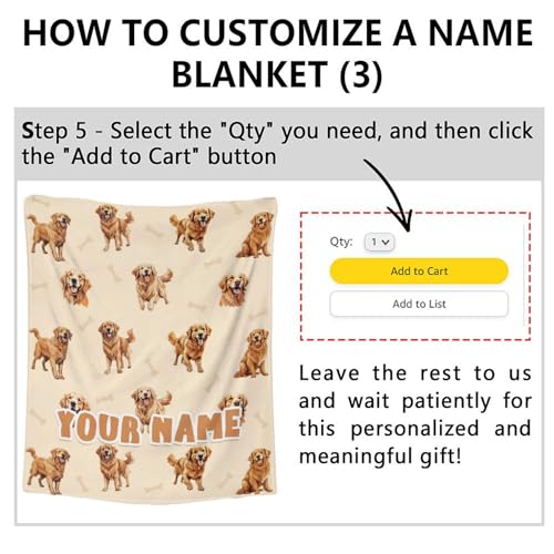 Custom Golden Retriever Blanket for Women, Men - 60x80 Inches Twin Size - Soft Fluffy Cozy Blankets Gift - Beige Cute Blanket for Bed, Sofa, Winter