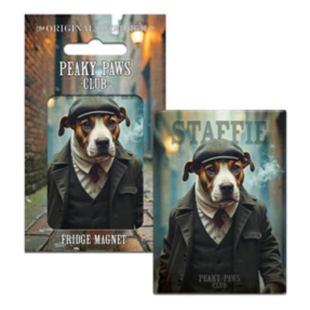 Fridge Magnet (65 x 90 mm) - Peaky Paws Club - Staffordshire Bull Terrier (Staffie)