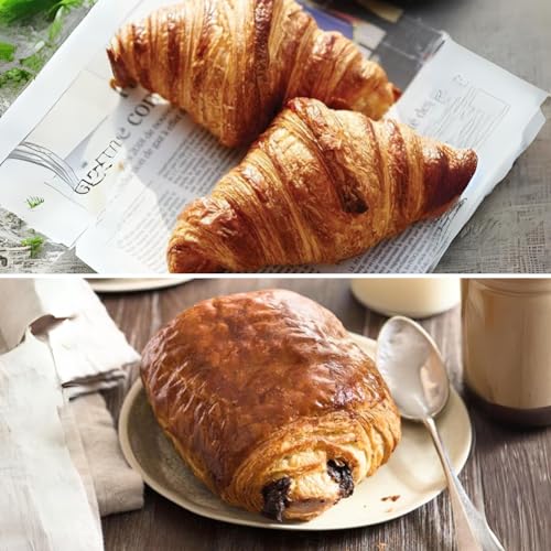 【Nature Kiosk】 フランス産 冷凍パン生地（クロワッサン70g & パン オ ショコラ 75g）エリタージュ 発酵不要 デリフランス Delifrance Heritage Frozen bread (Croissant 70g & Pain au Chocolat 75g) (クロワッサン×2個、パンオショコラ×2個)のサムネイル