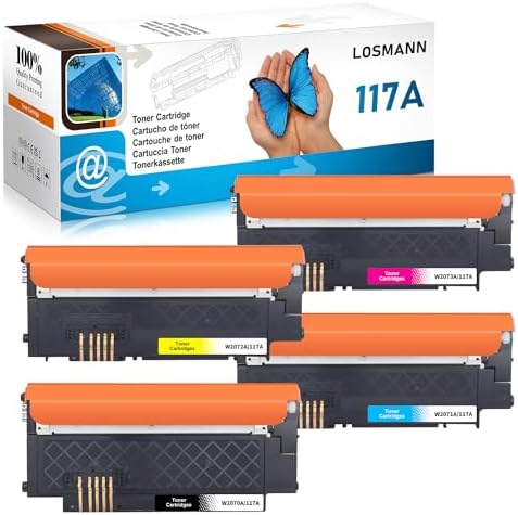 Cartouches De Toner 117A 4 Pack - Noir, Cyan, Jaune, Magenta Compatible HP Color Laser MFP 178nw 179fnw Etc.