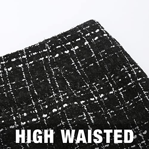 Image of IDEALSANXUN Womens High Waist Plaid Skirt Bodycon Pencil Wool Mini Skirts