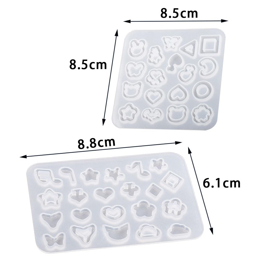 JIXIWANG 2 Pcs Silicone Moulds Jewellery Mold Earring Hooks Pendant Moulds Silicone Pendant Molds for Necklace Bracelet Charms DIY Crafting - Image 4