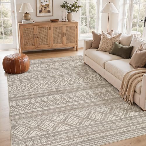 Image of cotiled Boho 5x8 Area Rugs for Living Room: Soft Moroccan Washable Rug