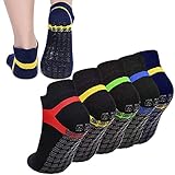 Yeelan 5 Paar Yoga Socken, Sneaker Socken für Damen &Herren, Yoga Sportsocken Stoppersocken Zum Tanzen, Pilates, Ballett, Yoga & Fitness
